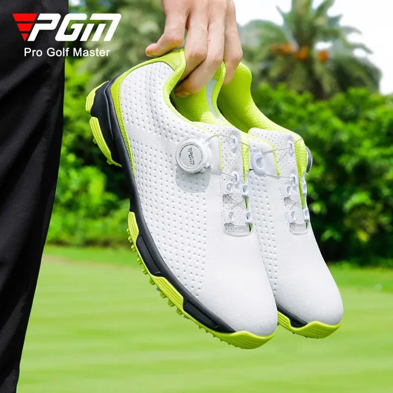 Golf Equipment Brands - เชือกผูกรองเท้าระบายอากาศได้ PGM รองเท้ากอล์ฟผู้ชาย รองเท้ากีฬาฤดูร้อน รองเท้าหมุนได้ กันน้ำและกันลื่น
